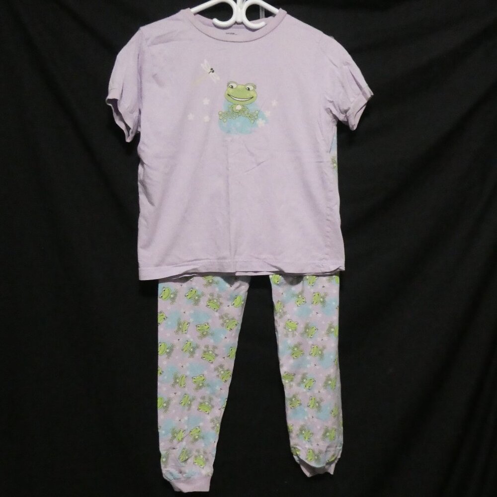 GEORGE | large (14-16) | Frog Print Pajama Short Sleeve Top and Long Pant Set